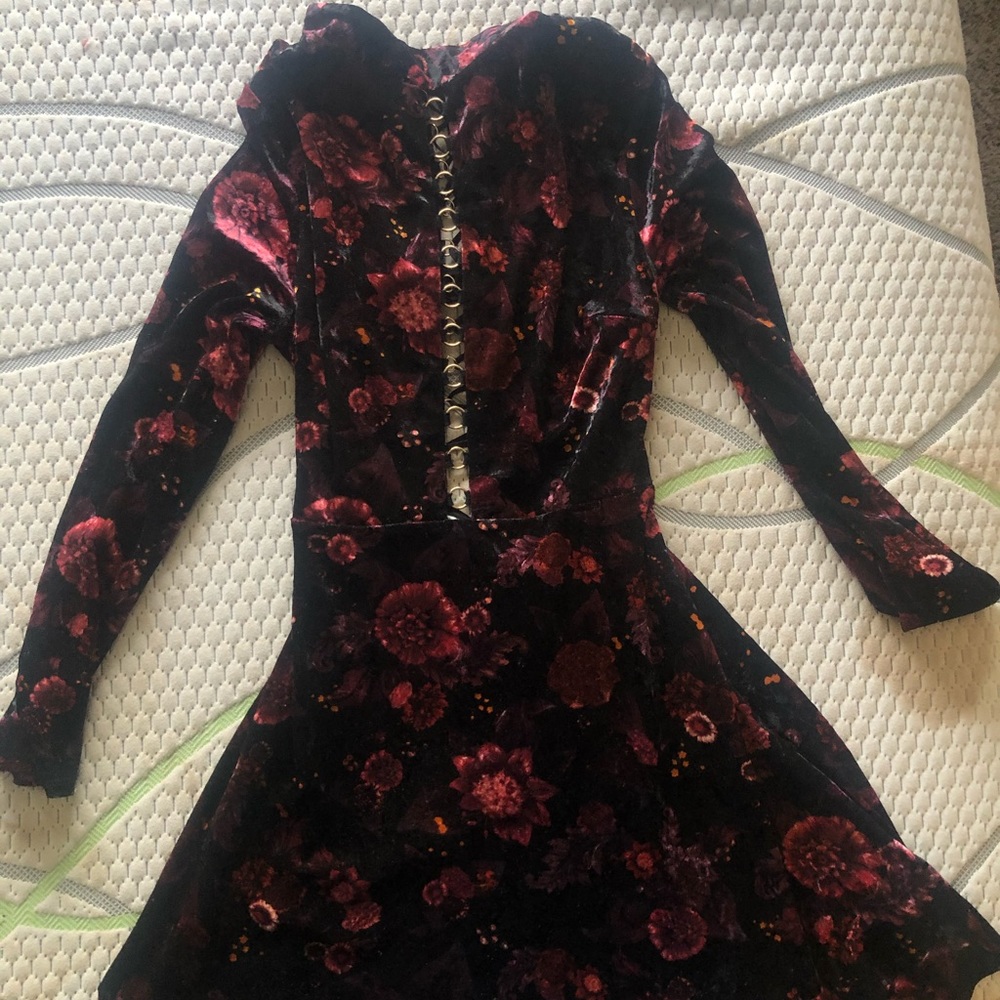 Topshop Velvet floral dress